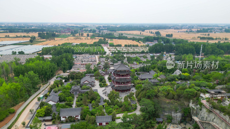 航拍河南商丘芒砀山旅游区夫子山景区