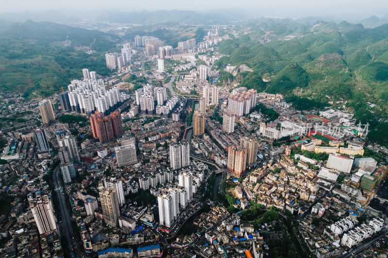 毕节织金县航拍城景