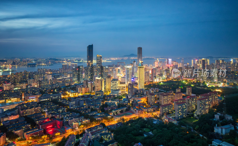 大连城市夜景航拍