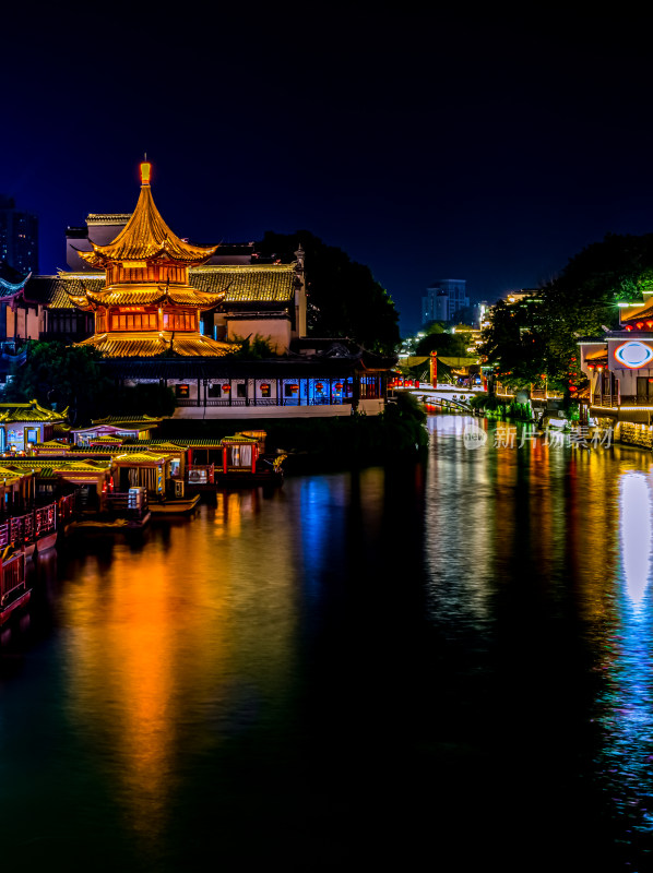 南京夫子庙秦淮河夜景