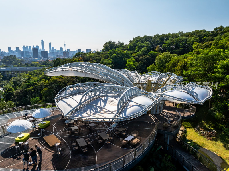 广州云萝植物园实景高空航拍照片