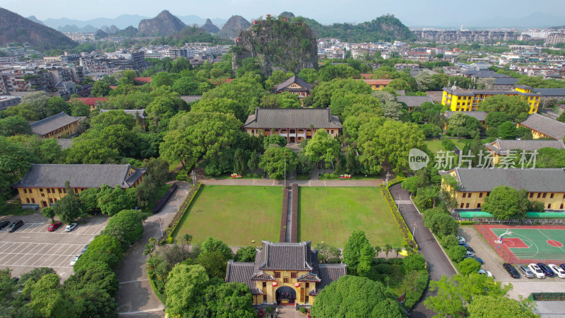 广西桂林独秀峰王府5A景区航拍