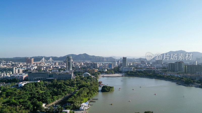 航拍广东肇庆星湖风景区