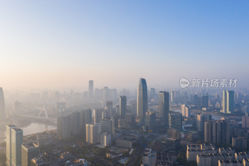 宁波三江口城市景观建筑群航拍