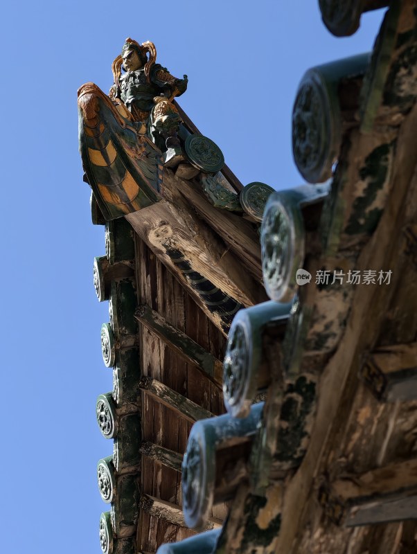 山西晋城青莲寺古建筑斗拱细节特写