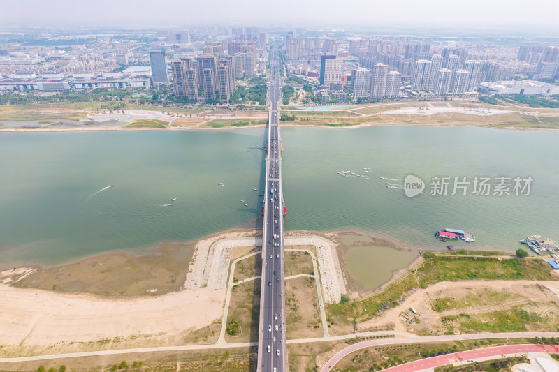 安徽蚌埠淮河两岸航拍图