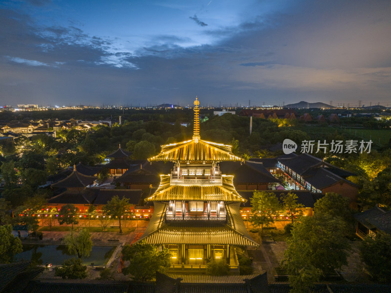 上海松江广富林文化遗址夜晚夜景