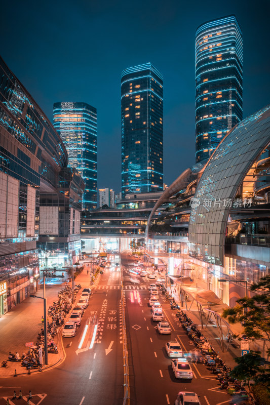 苏州工业园区苏州中心商场 赛博朋克风夜景