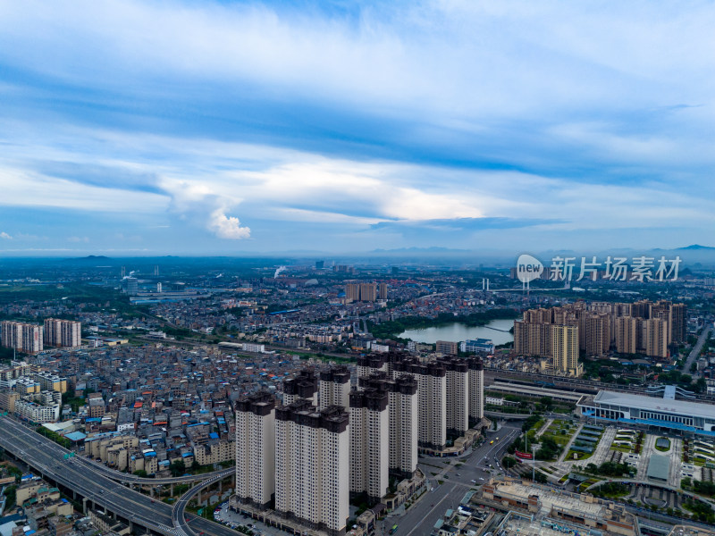 贵港城市建筑航拍图