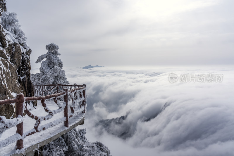 山川大雪云海大气航拍