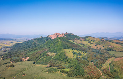 航拍吉林市拉法山国家森林公园