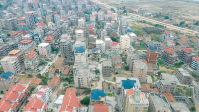 航拍莆田北岸湄洲岛建筑