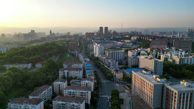 湖北宜昌城市风光航拍图