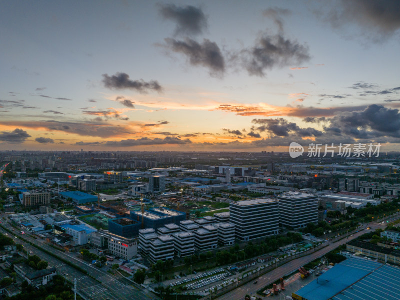 航拍上海城市风光全景