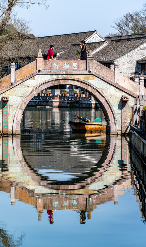 浙江宁波东钱湖韩岭老街水街景点景观