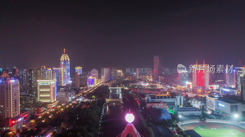 青海西宁夜景西宁中心广场西宁昆仑桥夜景