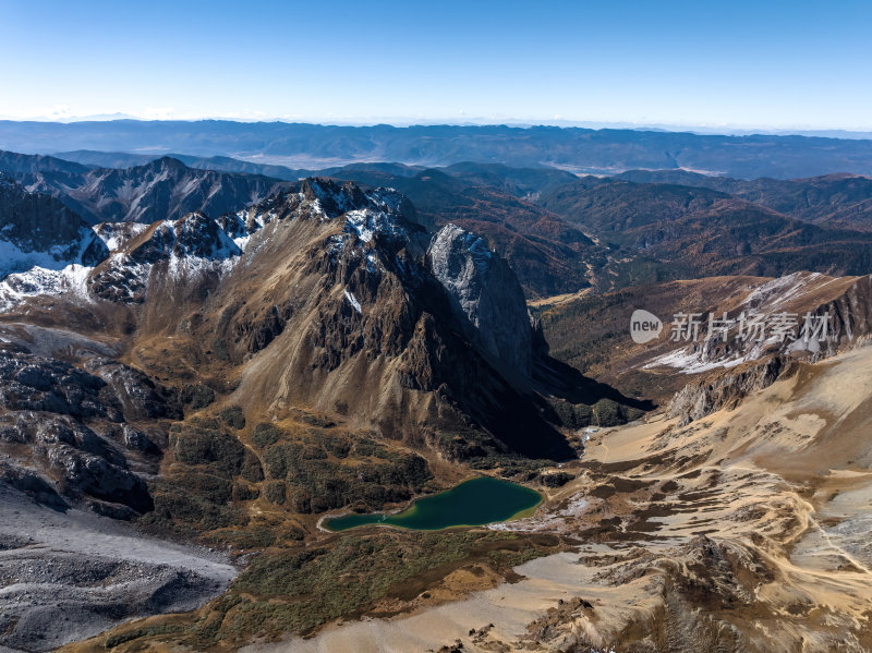 云南香格里拉阿布吉措神湖高空航拍