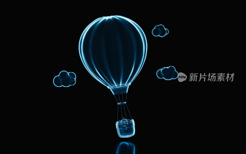 全息影像的热气球3D渲染