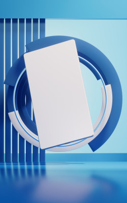 手机与创意背景3D渲染 手机与创意背景3D渲染