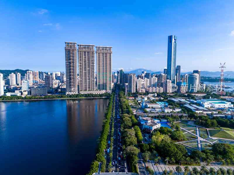 福建厦门城市交通航拍图