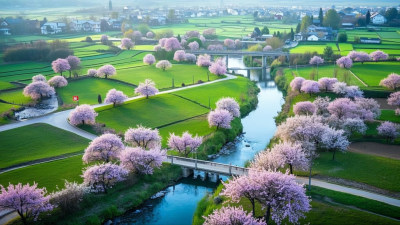 春暖花开美丽乡村 大场景