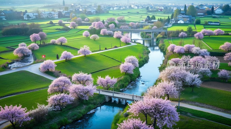 春暖花开美丽乡村 大场景