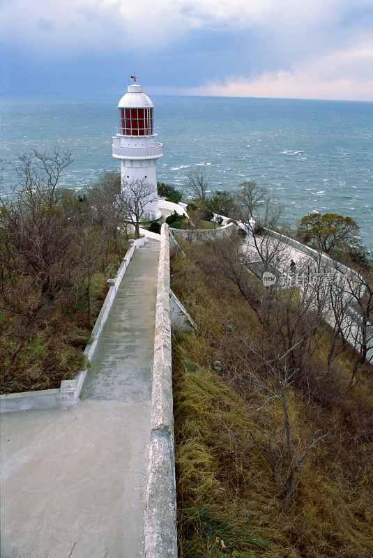 旅顺黄渤海分界线景区老铁山灯塔