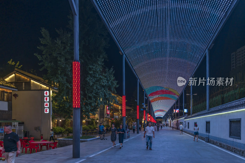 杭州胜利河美食街夜景