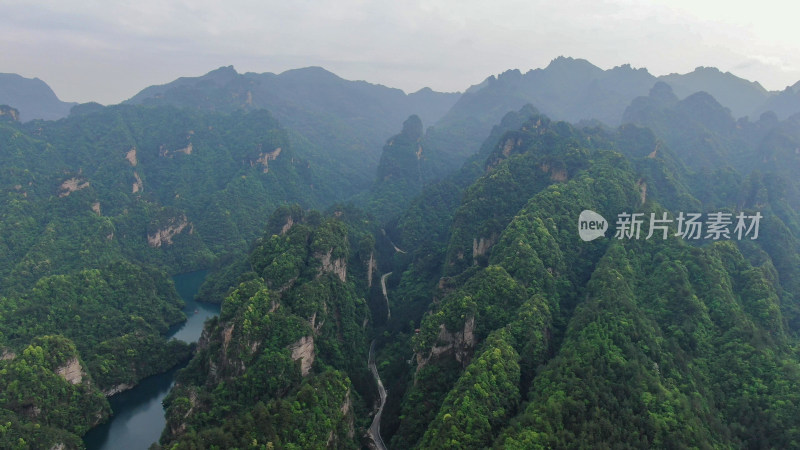 航拍高山悬崖森林自然风光