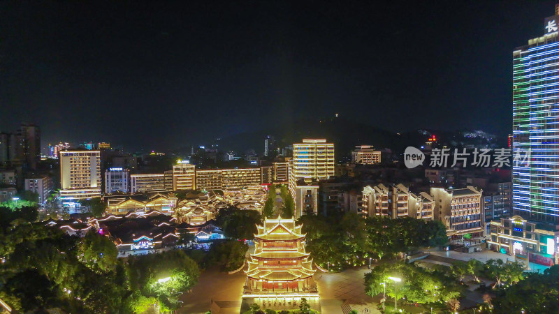 四川宜宾合江门广场夜景