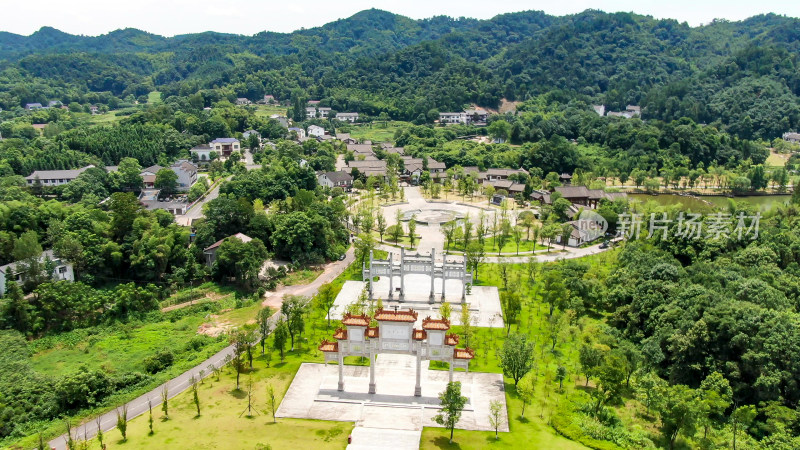 航拍大自然绿色植物山川森林