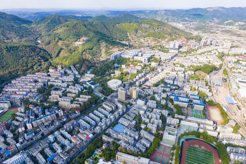 湖南湘西怀化城市建设航拍