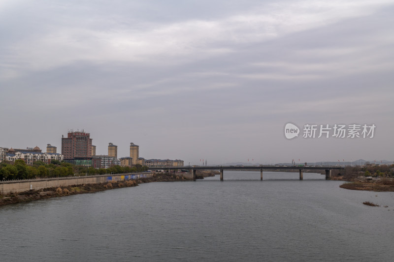 城市河流桥梁远景