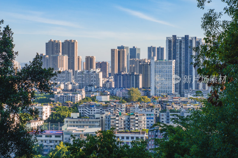 福建省福州乌山风景区俯瞰城市风光