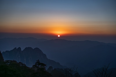 安徽黄山风景区自然风光