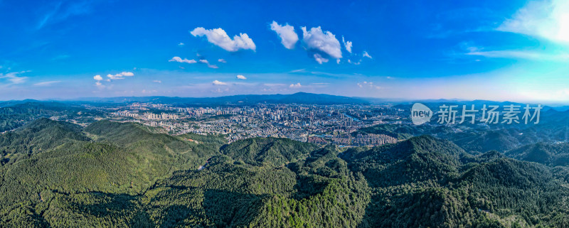 湖南湘西怀化城市全景航拍