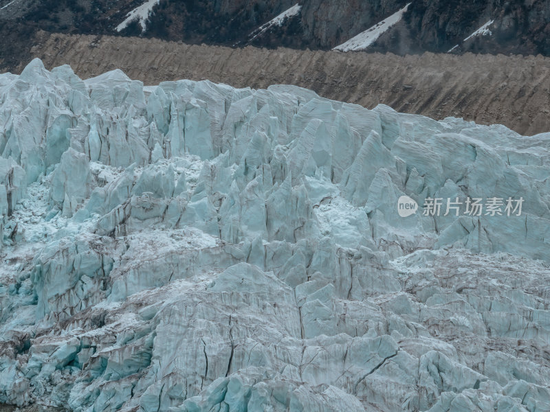 西藏那曲地区布加雪山冰川冰湖高空航拍