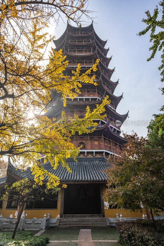 苏州北寺塔报恩寺秋色景观