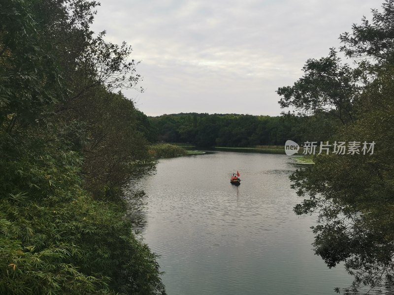 阴雨天的西湖风景名胜区乌龟潭