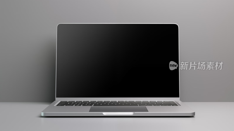 现代笔记本电脑灰色背景下技术与设计完美