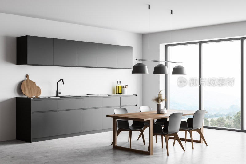 现代简约风格厨房餐厅空间