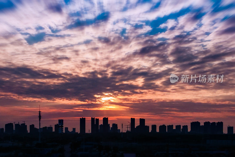 唯美自然风光夕阳落日晚霞城市风光