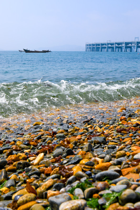 大连银沙滩海岸线海边风光