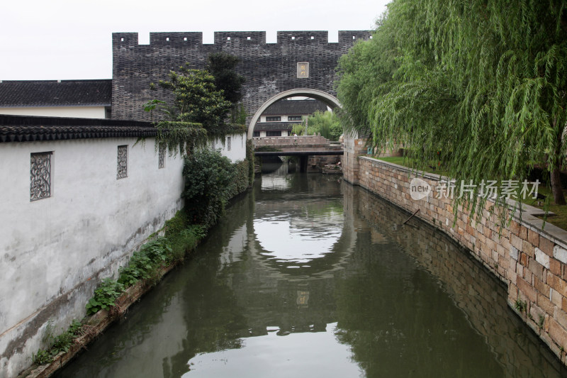 江南水乡古镇临水古建筑景观