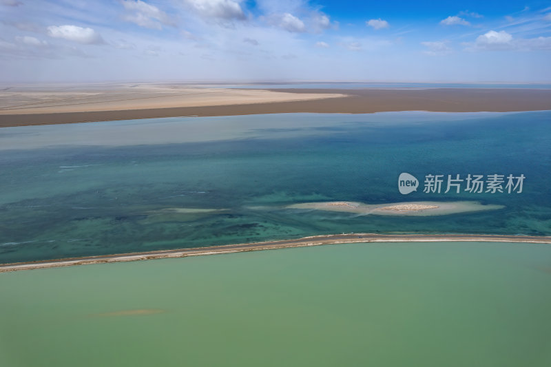 青海西台吉乃尔湖双色湖高空航拍