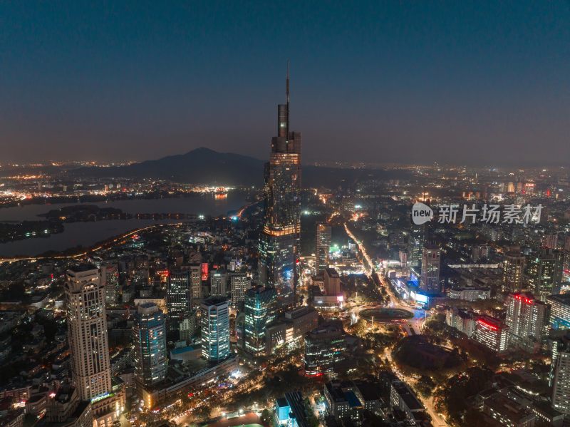 南京城市天际线夜景