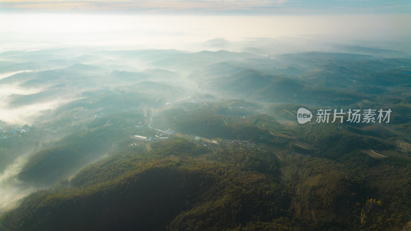 航拍山川清晨云海云雾风景