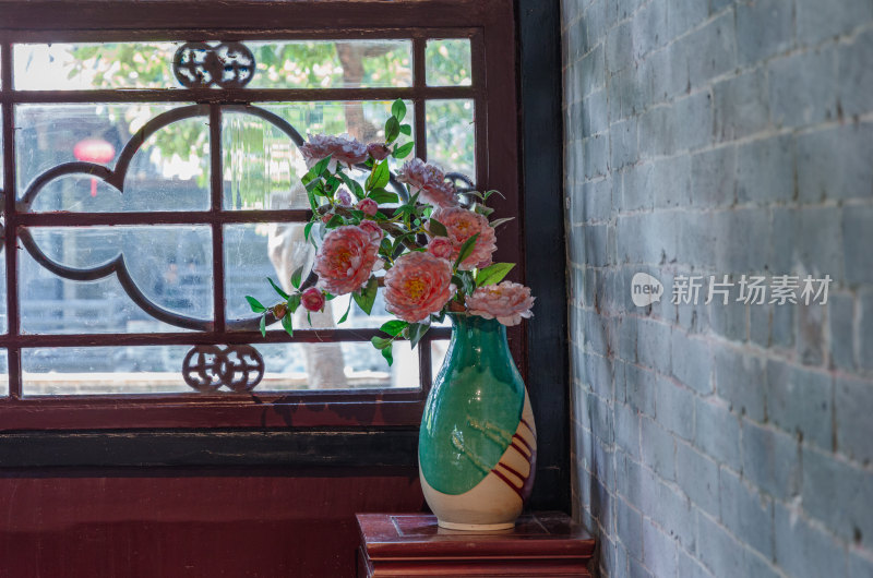 佛山顺德清晖园传统中式大宅花瓶装饰物