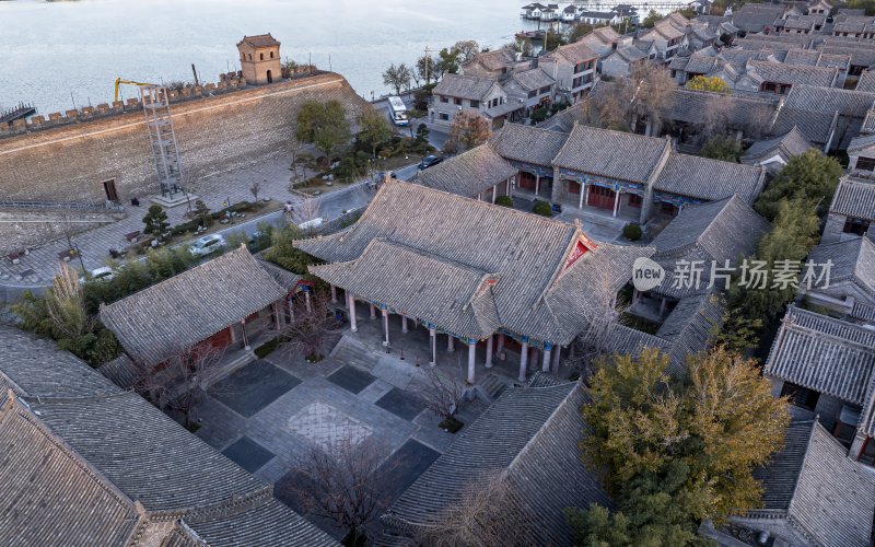 山东省聊城市东昌府区聊城古城航拍