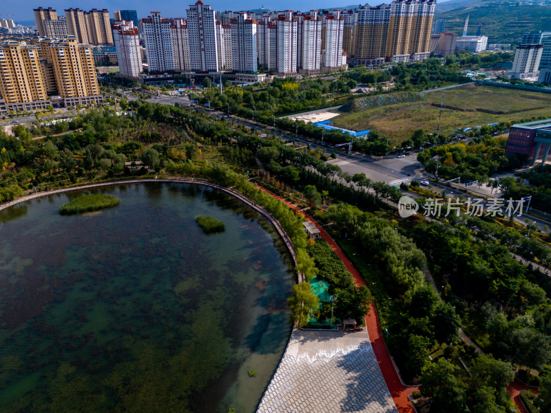 甘肃城市建筑航拍图